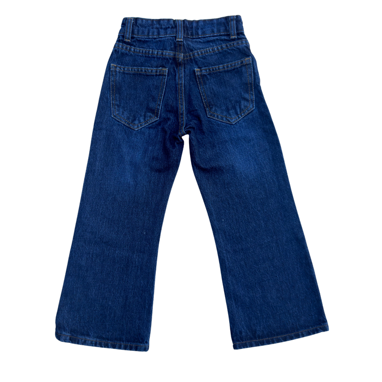 Girls Blue Embroidered Denim Jeans