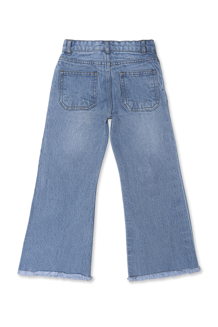 Girls Flower Embroidered Jeans