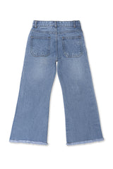 Girls Flower Embroidered Jeans