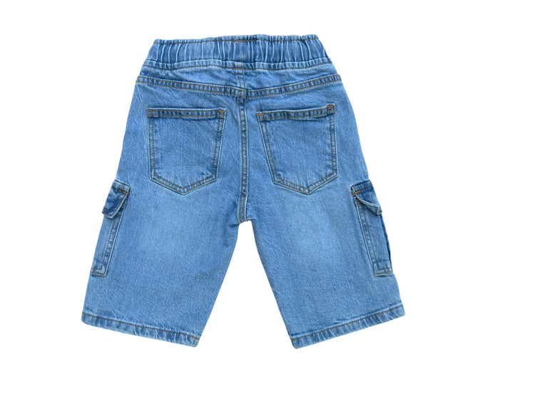Boys Blue Denim Cargo Shorts