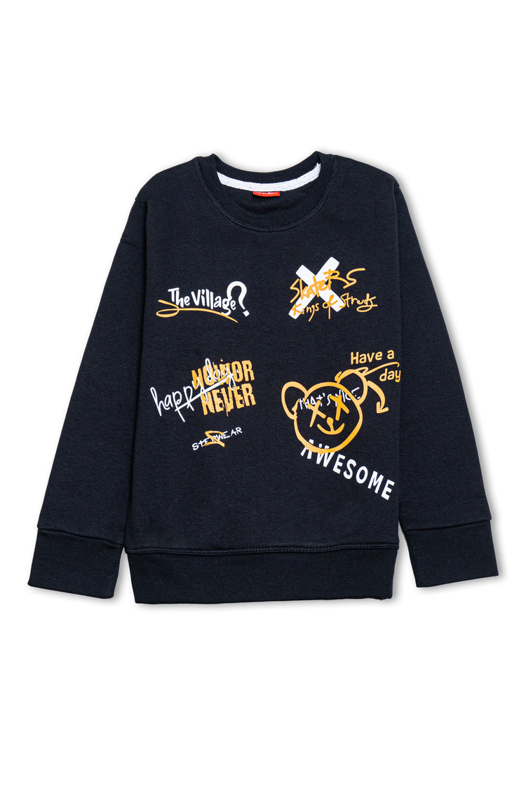 Boys Graphic Print Fleece Sweatshirt