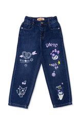 Girls Baggy Jeans | Dark Blue