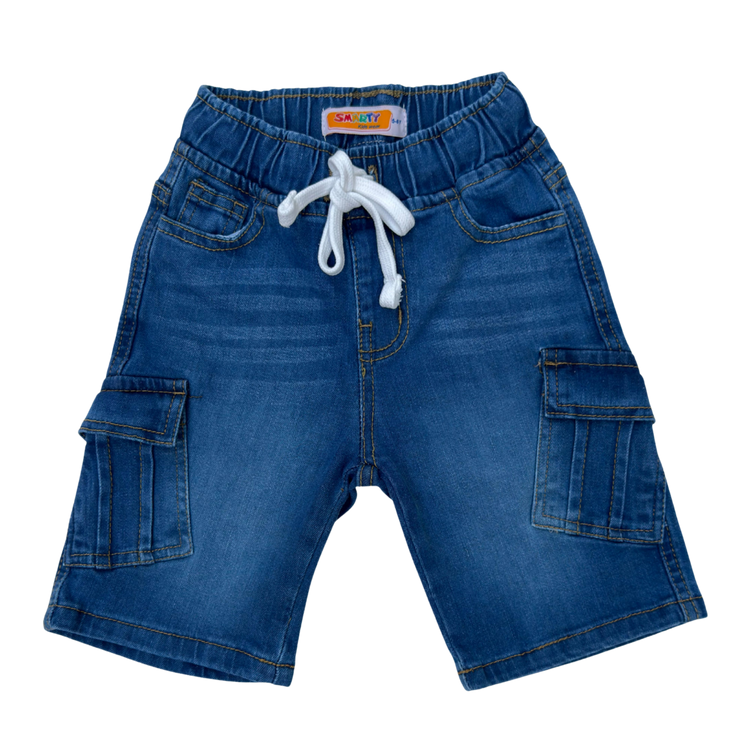 Boys Blue Denim Cargo Shorts