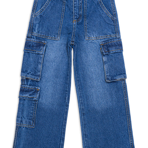Boy's cargo-style denim jeans