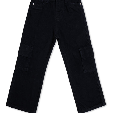 Boys Black Baggy Cargo Pants