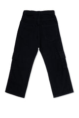 Boys Black Baggy Cargo Pants