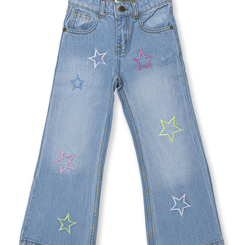 Light blue wide-Leg Denim Jeans