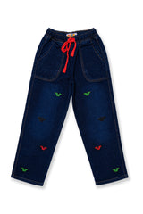 Girls loose fit Pant With elasticated belt