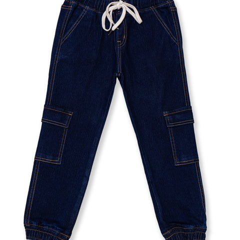 Boy's cargo denim jogger