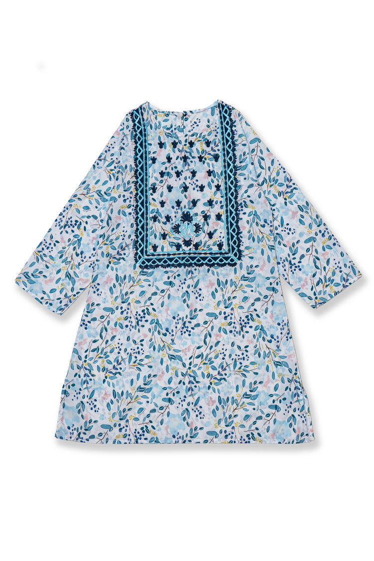 Blue kurti with embroidery