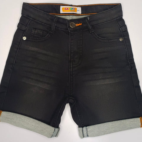 Boys black denim short
