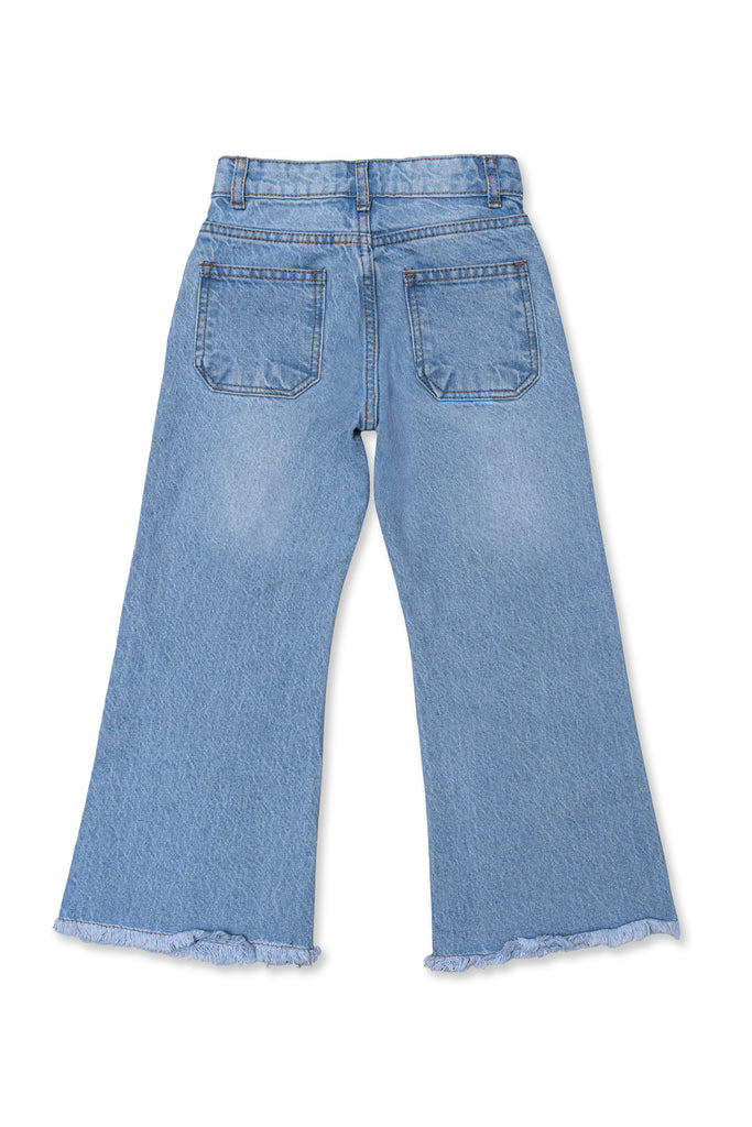 Girls Butterfly Embroidered Jeans