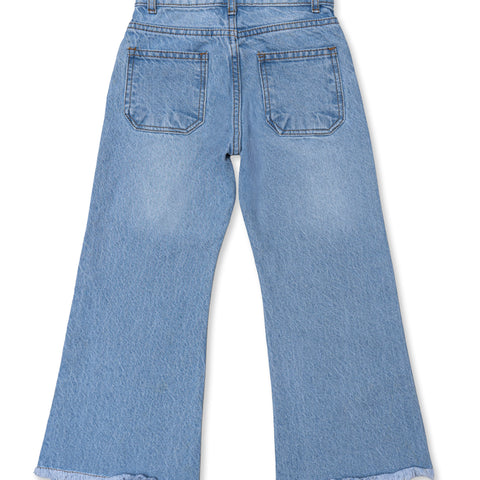 Girls Butterfly Embroidered Jeans