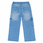 Boys Sky Blue Cargo Denim Pants
