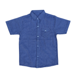 Boys Blue Check Short Sleeve Shirt