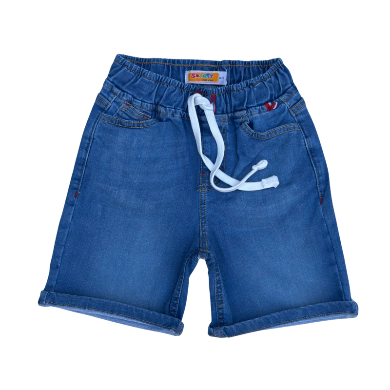 Boys Blue Denim Drawstring Shorts