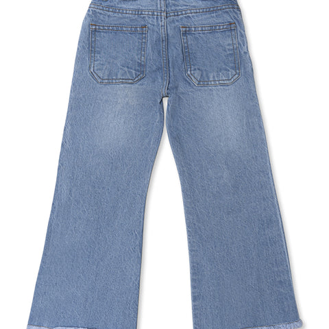 Girls Flower Embroidered Jeans