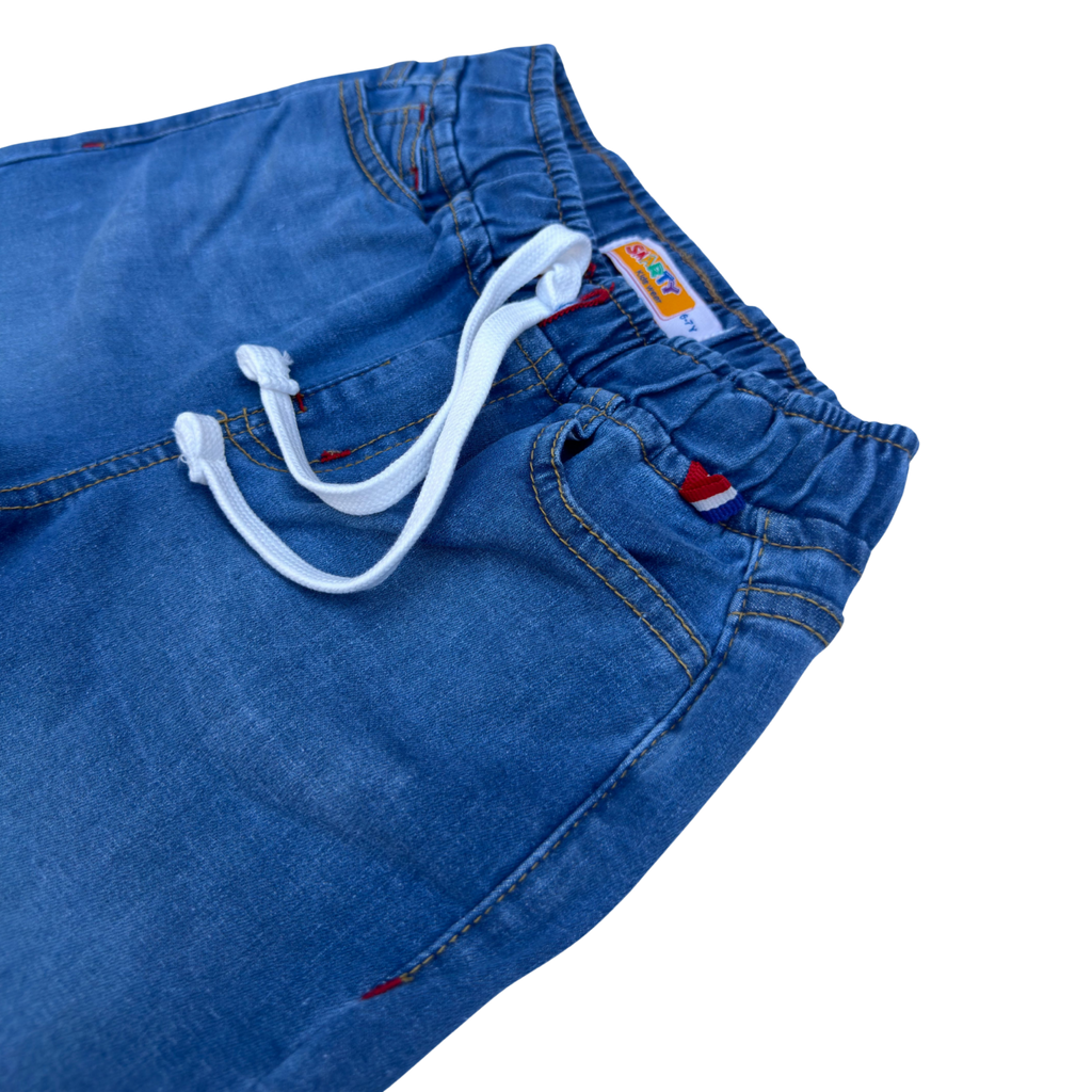 Boys Blue Denim Drawstring Shorts