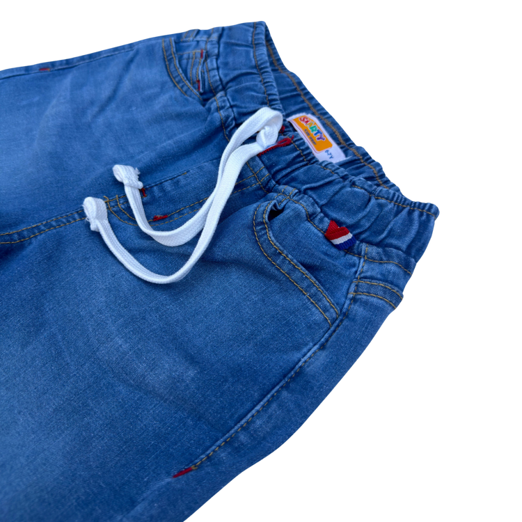 Boys Blue Denim Drawstring Shorts