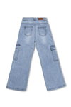 Boys Light Blue Baggy Cargo Jeans