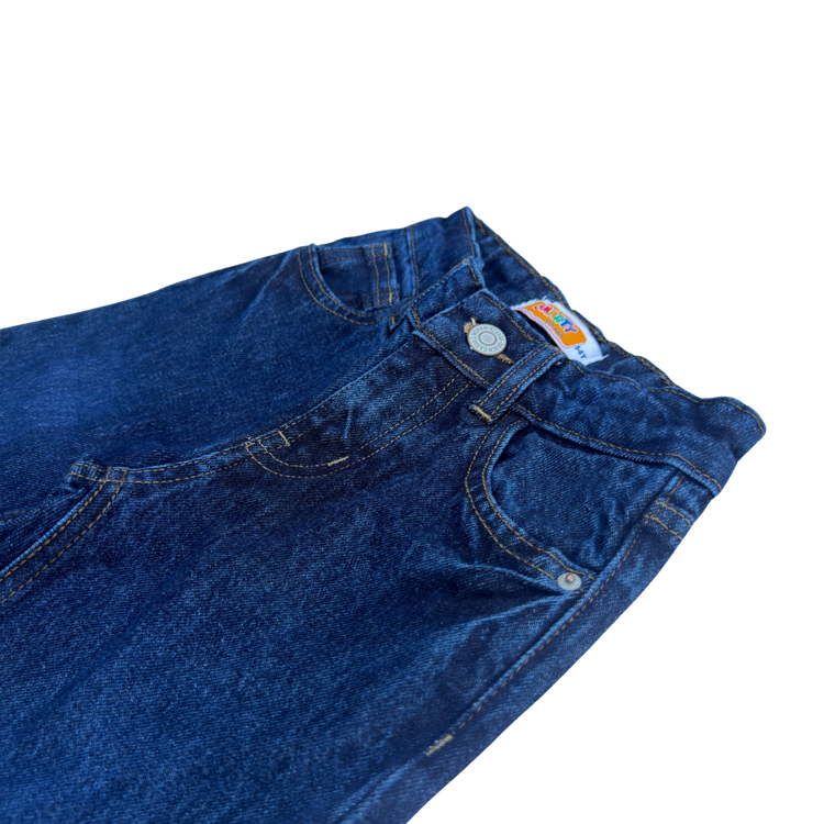 Girls Blue Embroidered Denim Jeans