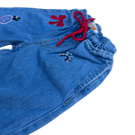 Girls Embroidered Denim Jogger Pants