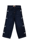 Girls Bow Pearl Denim Jeans