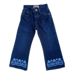 Girls Blue Embroidered Denim Jeans