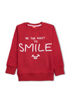 Boys Smile Print Fleece Sweatshirt