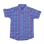 Boys Light Blue & Red Check Shirt