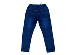 Girls Heart Embroidered Blue Denim Jeans