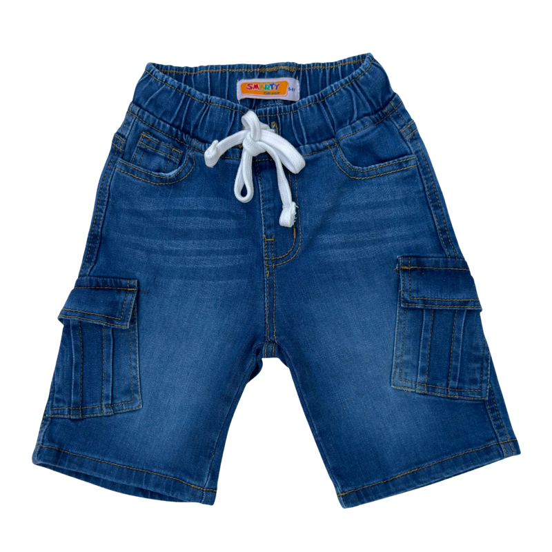 Boys Blue Denim Cargo Shorts