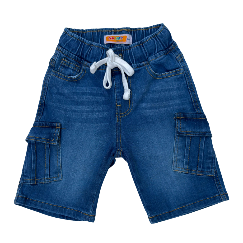 Boys Blue Denim Cargo Shorts