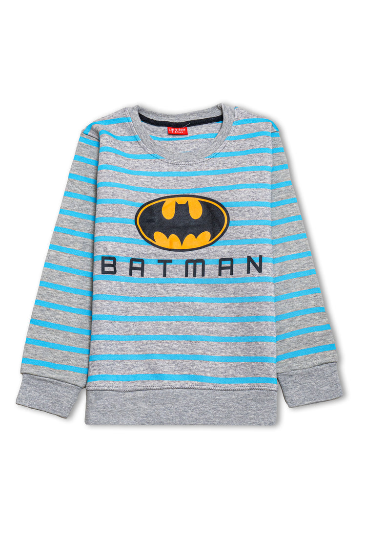 Boys Batman Striped Fleece Sweatshirt