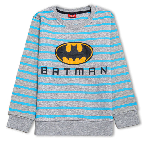 Boys Batman Striped Fleece Sweatshirt