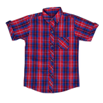 Boys Red & Blue Check Shirt