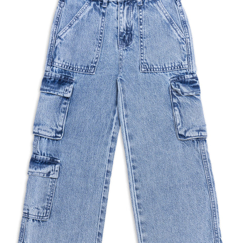Girls cargo-style denim jeans
