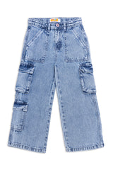 Girls cargo-style denim jeans