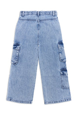 Girls cargo-style denim jeans