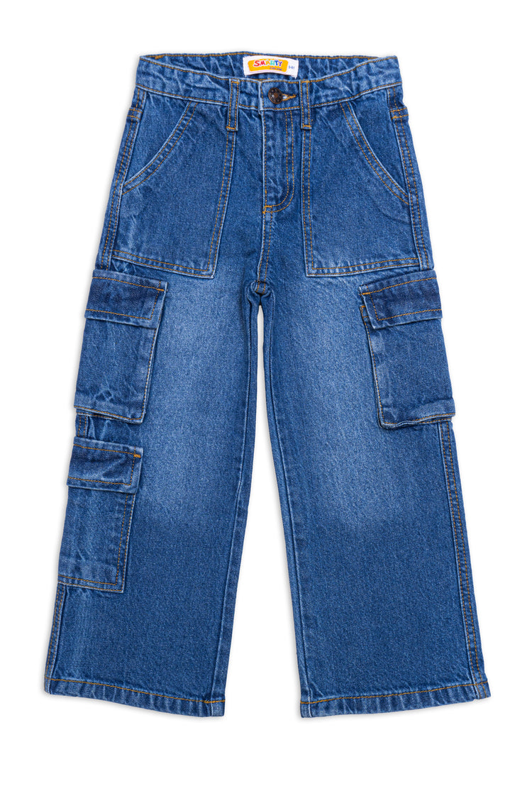 Boy's cargo-style denim jeans