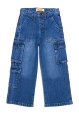 Boy's cargo-style denim jeans