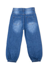 Girls Printed Pants with Elastic Bottom