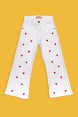 Girls Bell Bottom Embroidered Pant