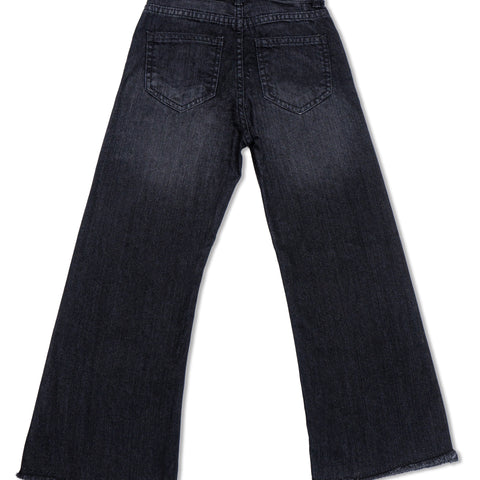 Dark wide-Leg Denim Jeans for girls