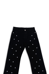 Girls Straight fit Pant With Star Embroidery