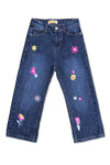 Girls Flowered beggy Jeans