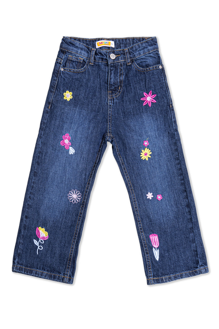 Girls Flowered beggy Jeans
