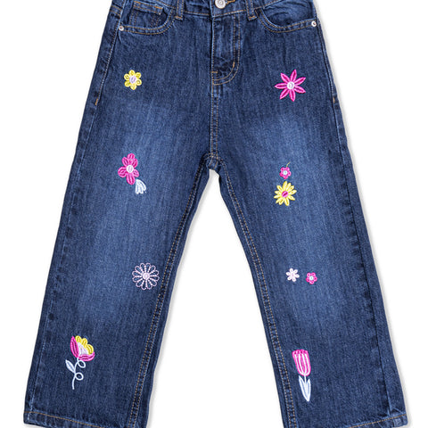 Girls Flowered beggy Jeans