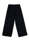 Girls Black Denim Jeans with Colorful Embroidered Flower Design