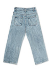 Girls Light Blue Printed Denim Jeans